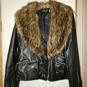 Jacket with faux fur